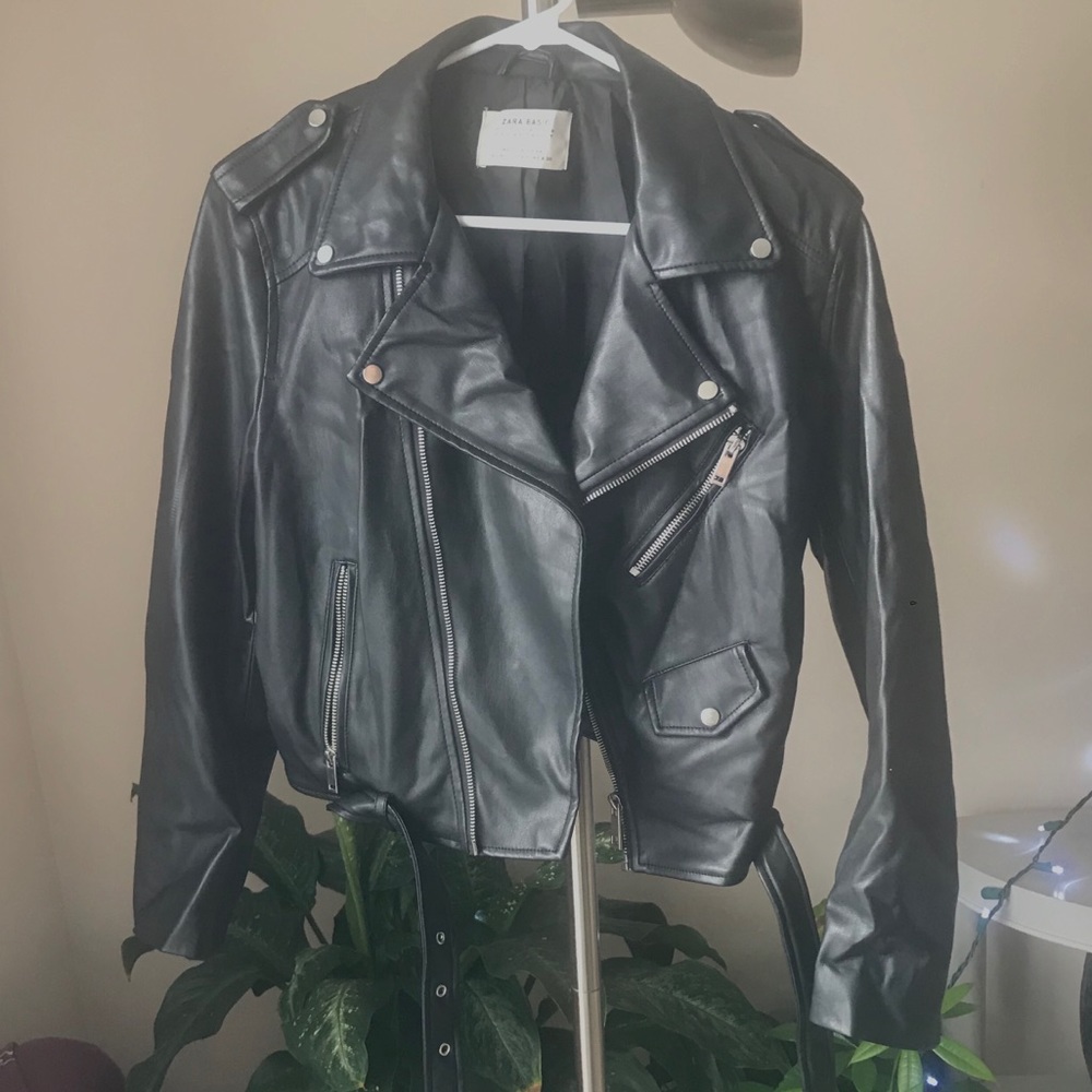Zara Faux Black Leather Jacket Worn Only 1X